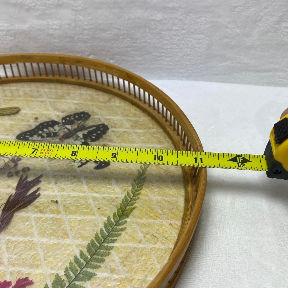 Everglades Vintage Butterfly Bamboo‎ Tray 4 Coasters Set Home Decor Cottagecore
